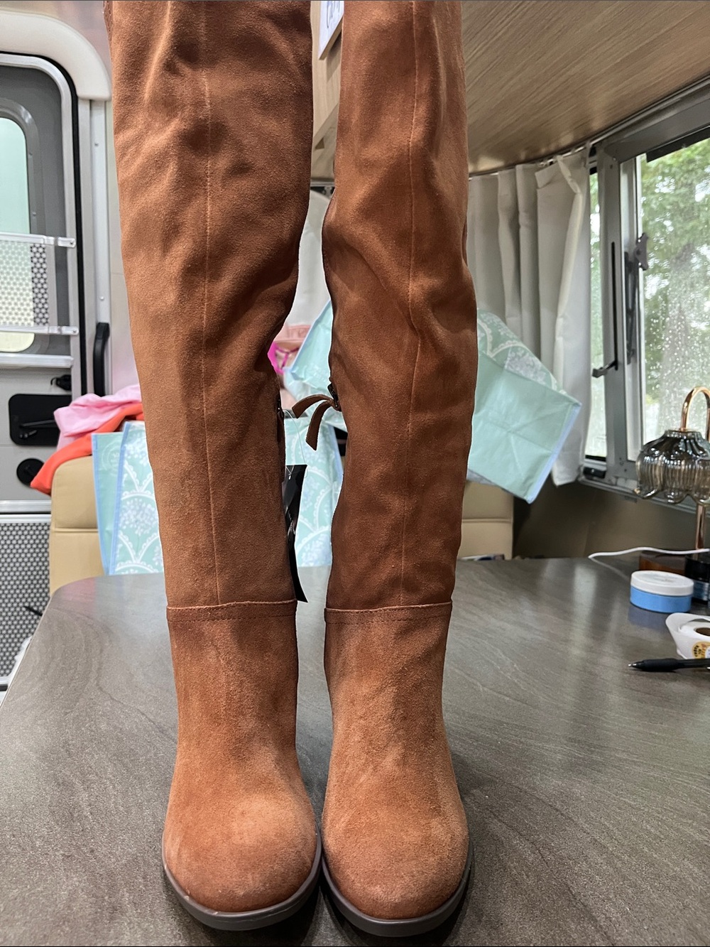 Naturalizer Women's Over-the-Knee Suede Boots in Chestnut Brown